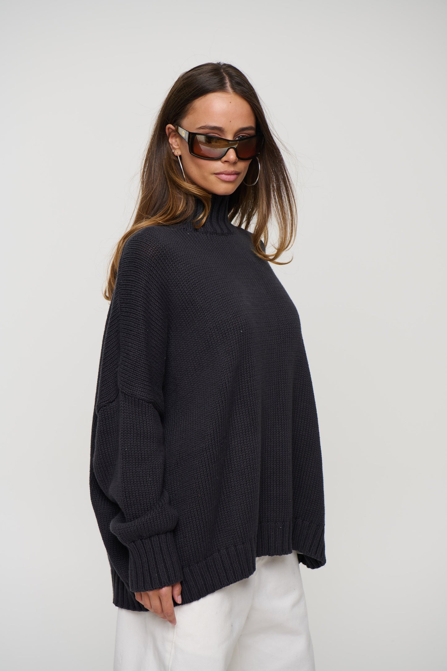 Layla Funnel Neck Knit Navy