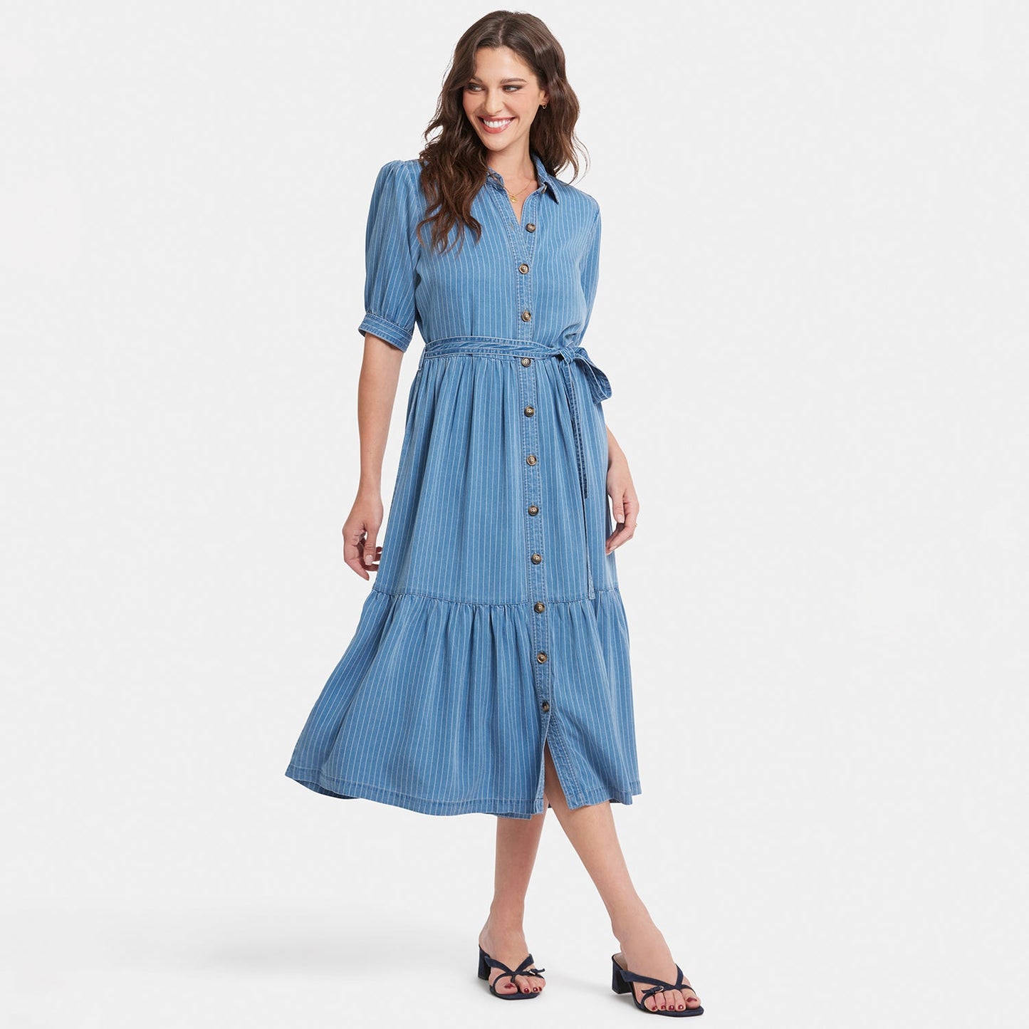 Kate Ruffle Dress - Light Marine