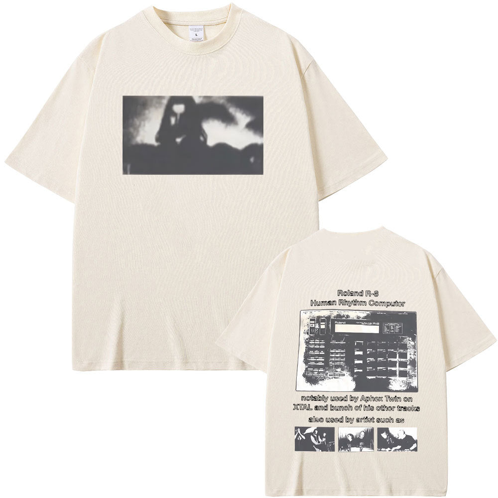 Aphex Twin Clothing Aphex Twin Roland R-8 Human Rhytm Computer Graphic T-shirt