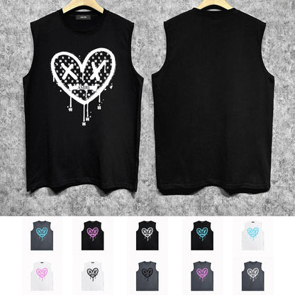 Amiri tank top splash paint heartprinting