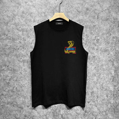 Amiri tank top king cobra gold printing