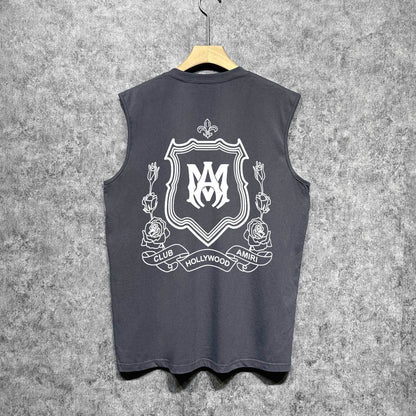 Amiri tank top flower shield printing