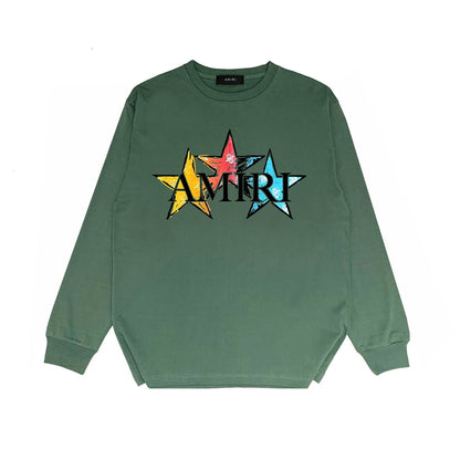 Amiri Long Sleeved Shirt Printed Trendy Pure Cotton