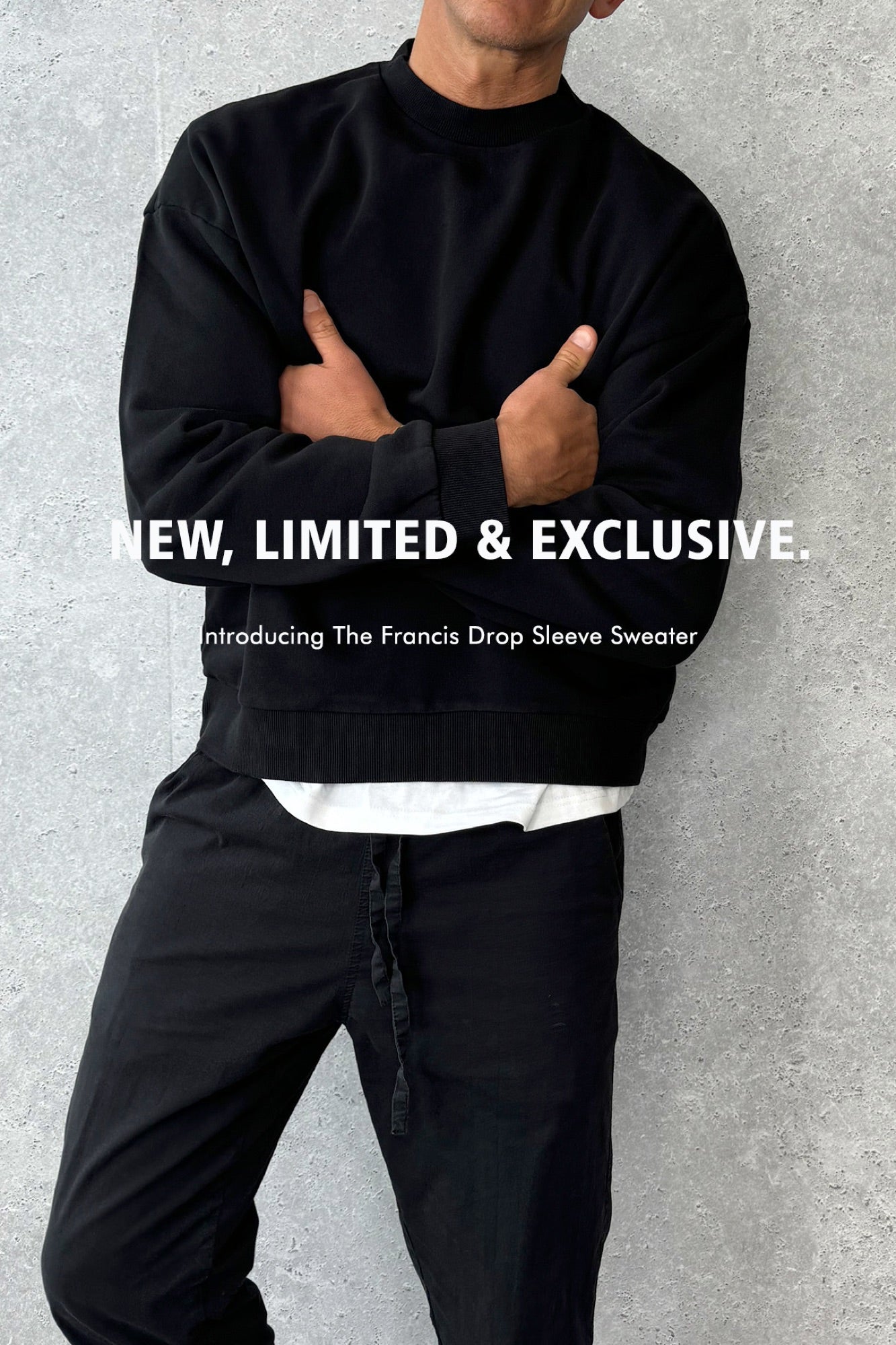 Francis Drop Sleeve Sweater Black - FINAL SALE