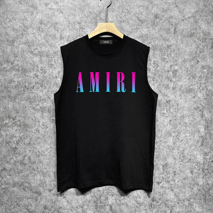 Amiri tank top gradient simple letter printing