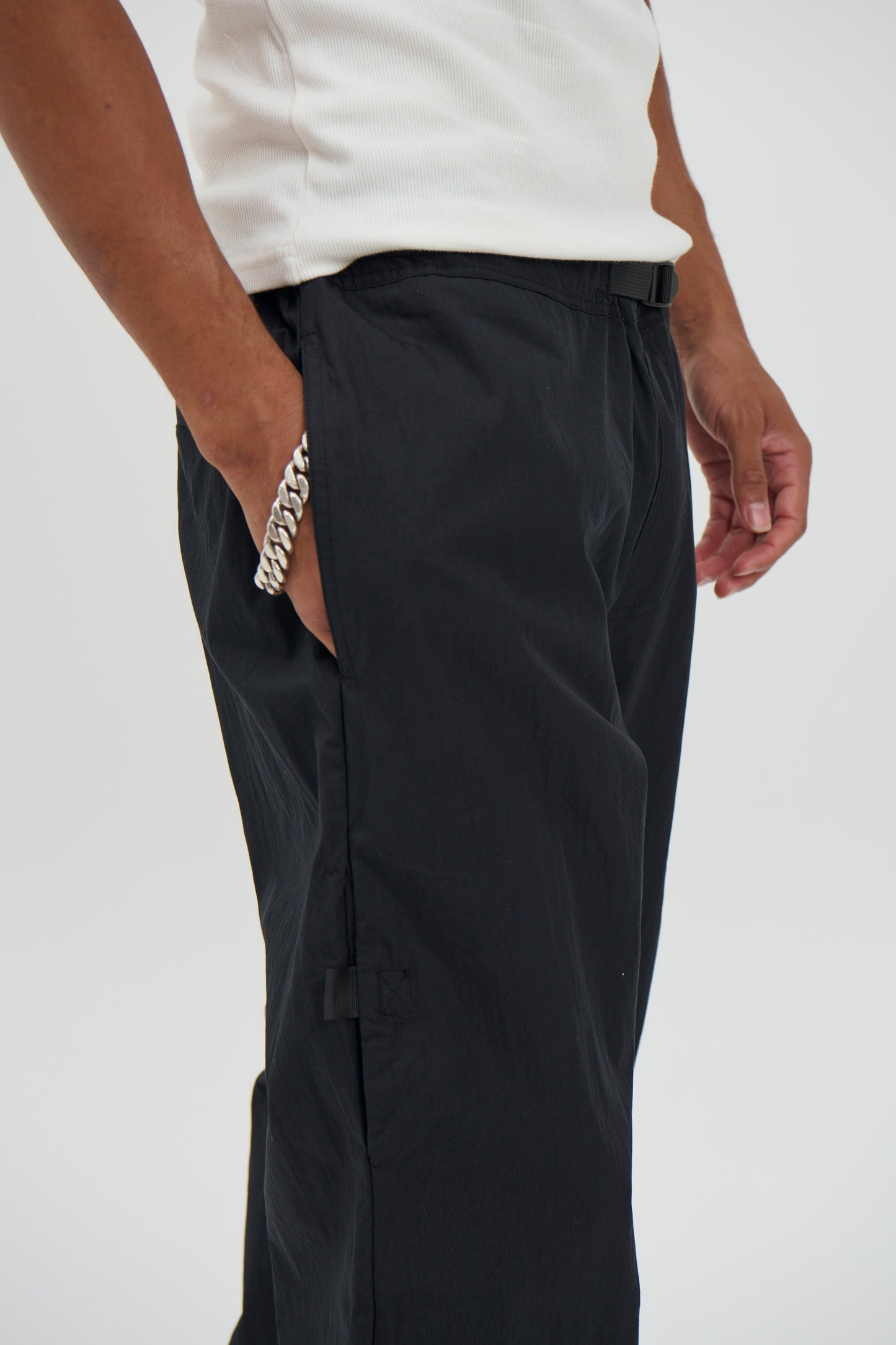 Charlie Baggy Nylon Pant Black