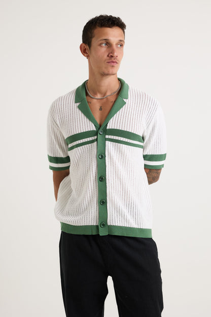 Brody Shirt Khaki / White