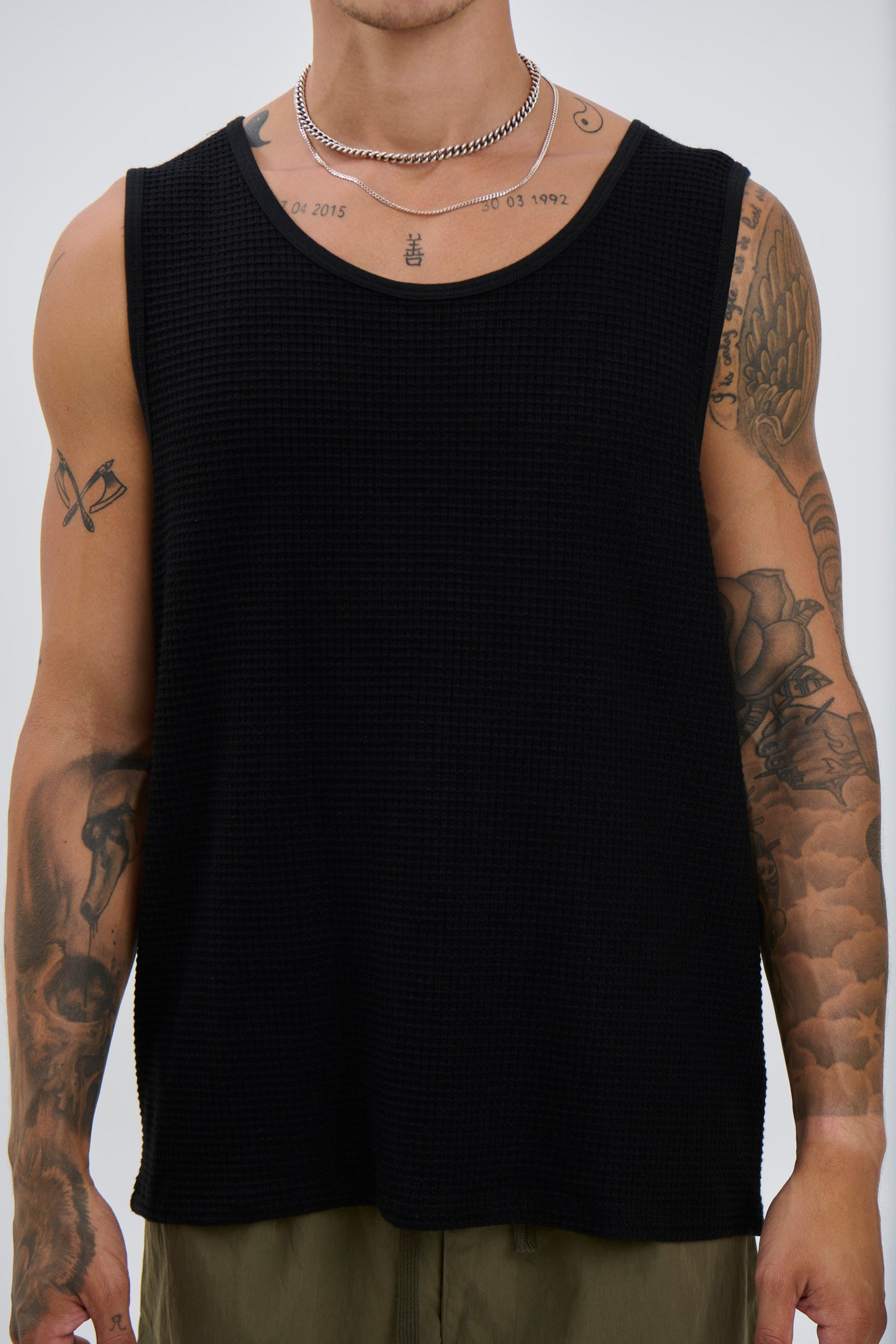 Joe Waffle Tank Black - FINAL SALE