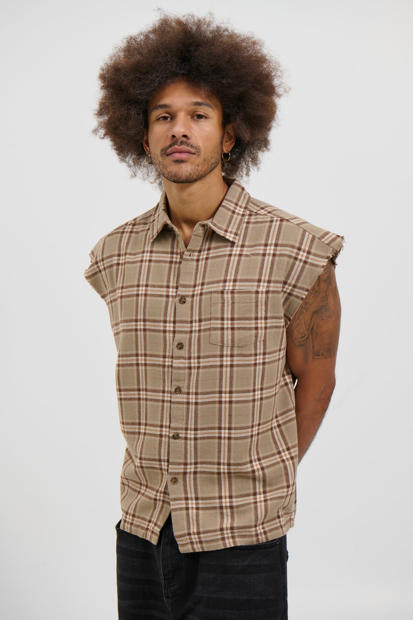 Brooklyn Check Cutoff Light Brown