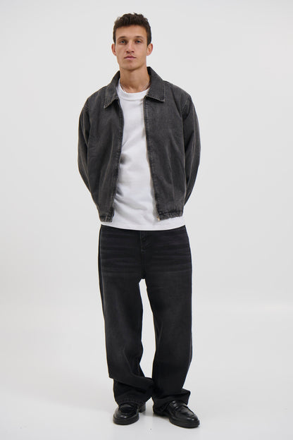 Denim Drop Shoulder Washed Black
