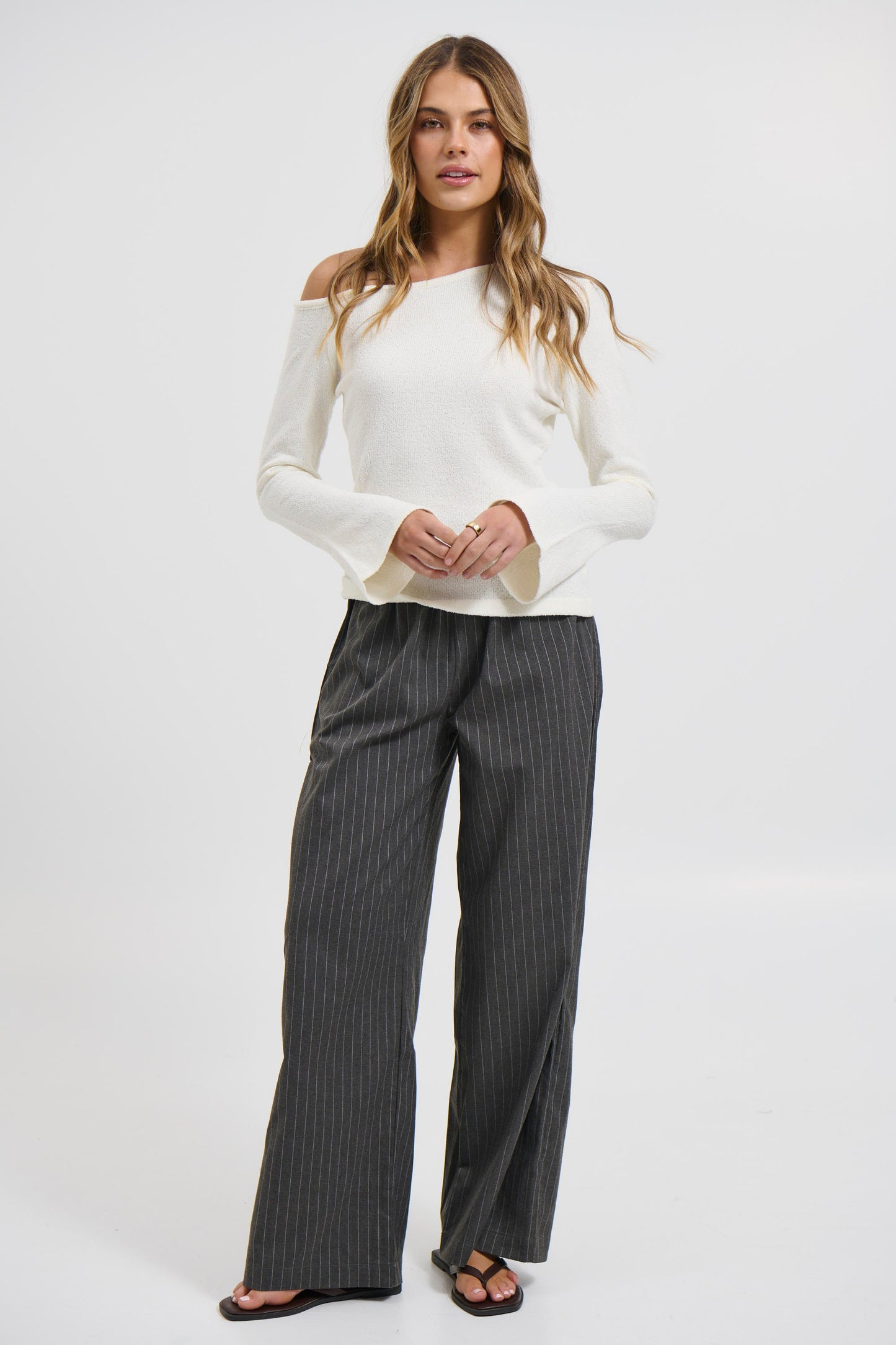 Hannah Long Sleeve Top Ivory - FINAL SALE