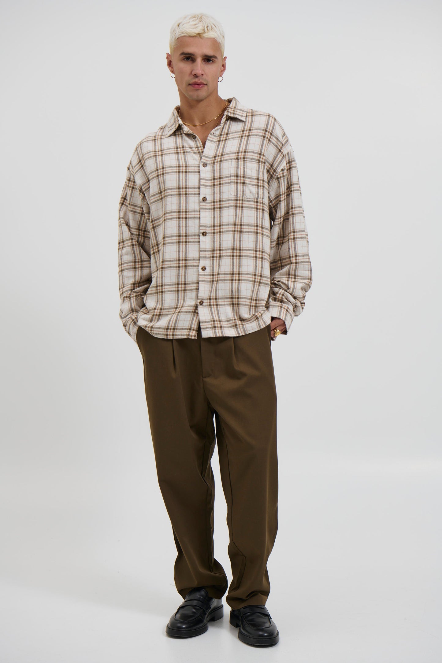 Brooklyn Check Shirt Griege