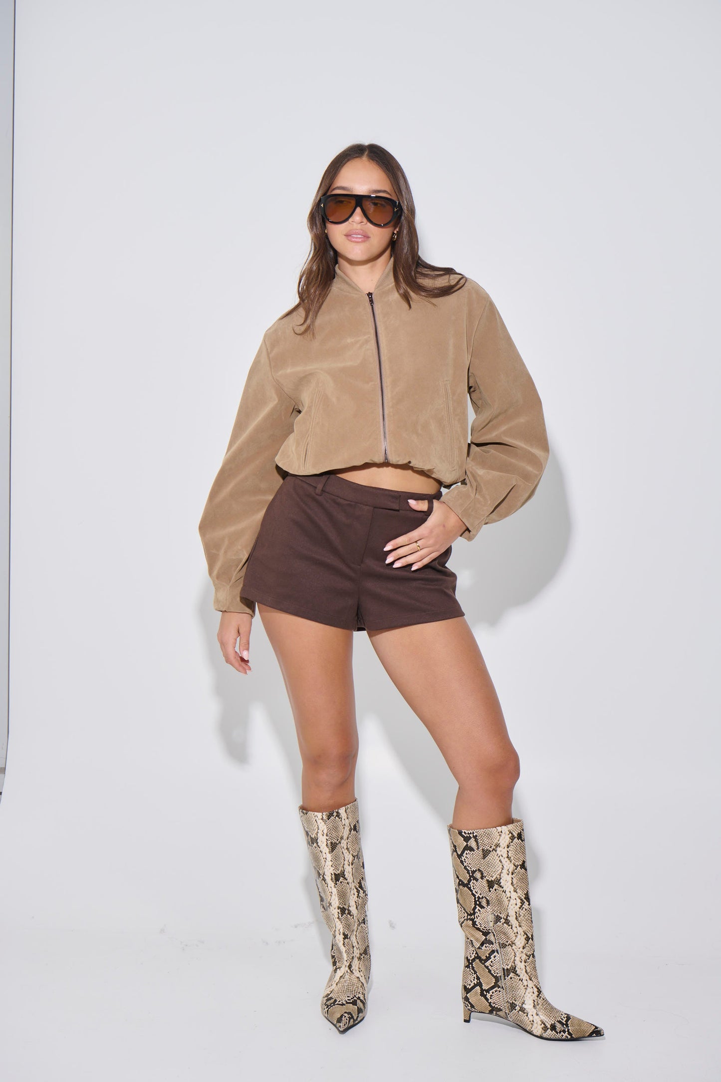 Clara Bomber Taupe