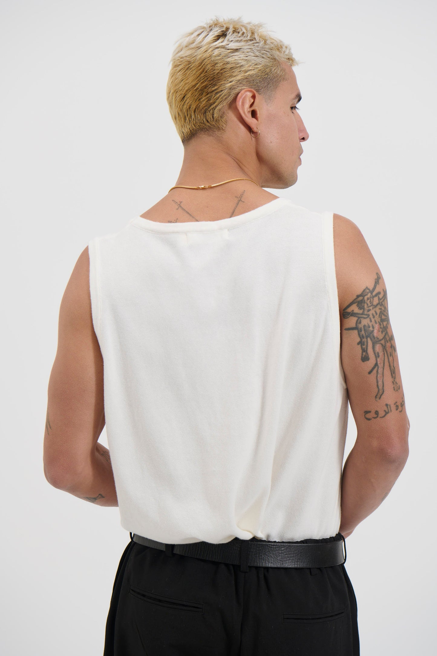 Isaac Knitted Tank White