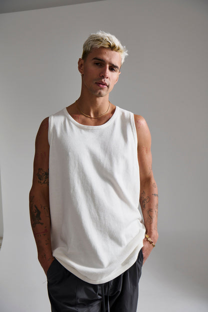 Isaac Knitted Tank White