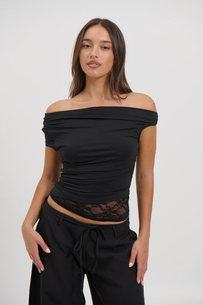 Belle Lace Top Black