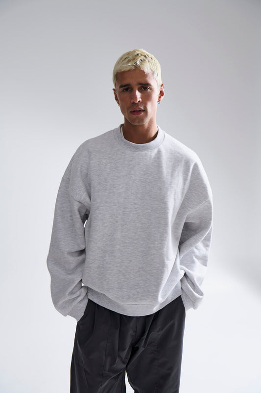 Francis Drop Sleeve Sweater Grey Marle