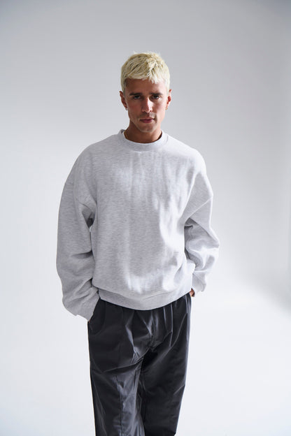 Francis Drop Sleeve Sweater Grey Marle