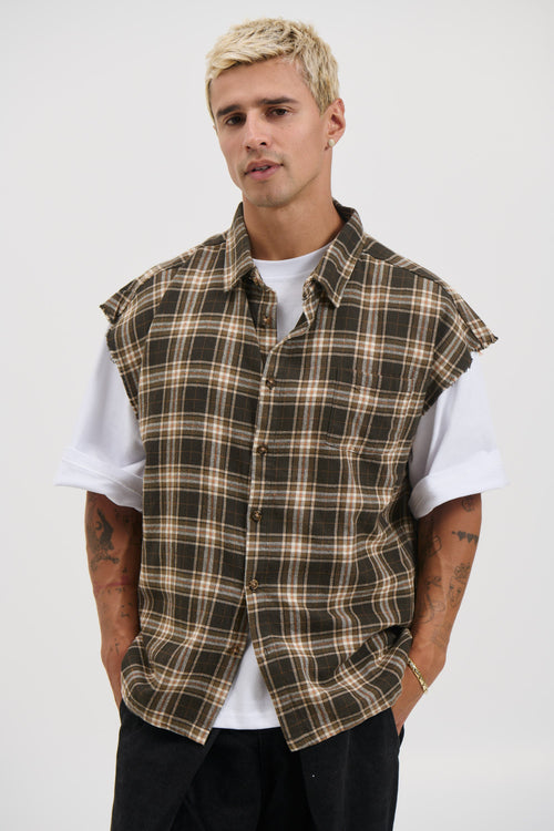 Brooklyn Check Cutoff Brown