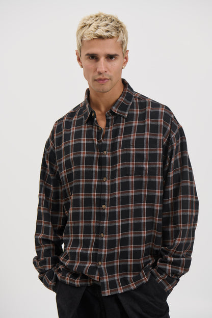 Brooklyn Check Shirt Black