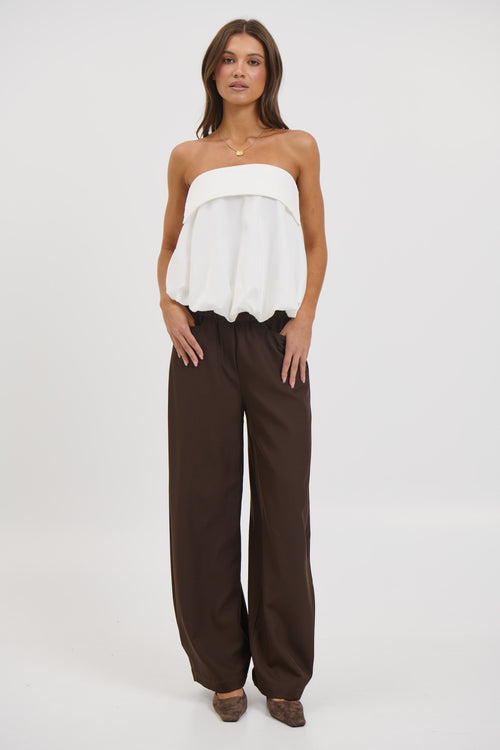 Gracie Strapless Top White