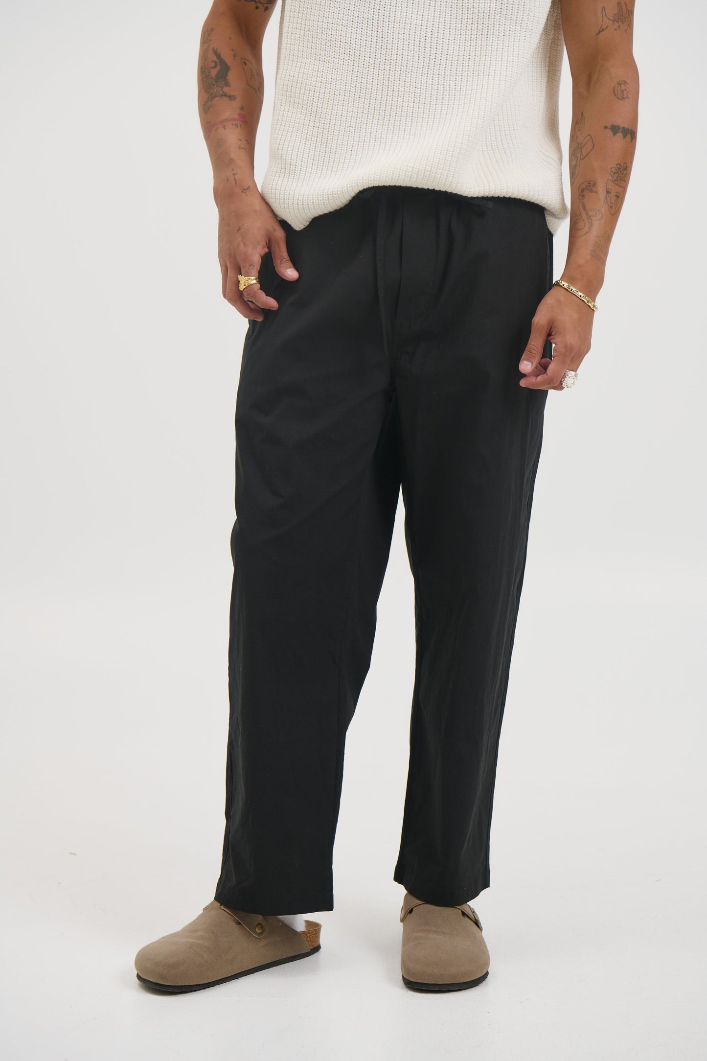 Andy Relaxed Cotton Pant Black - FINAL SALE