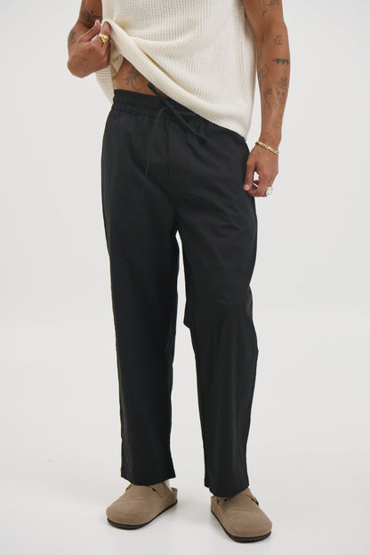 Andy Relaxed Cotton Pant Black - FINAL SALE