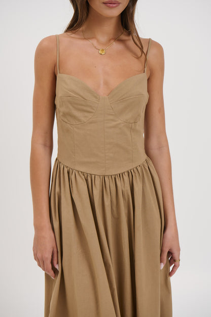Abbie Maxi Dress Latte - FINAL SALE