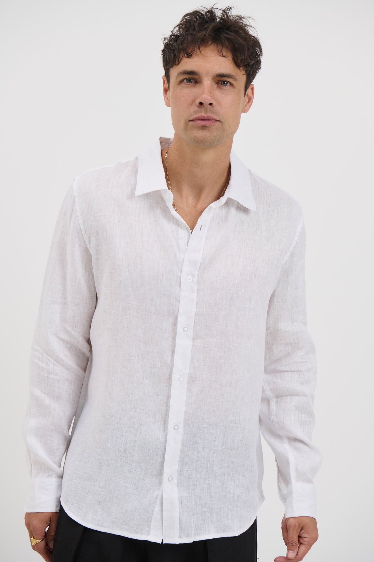 Luca Linen Shirt White - FINAL SALE
