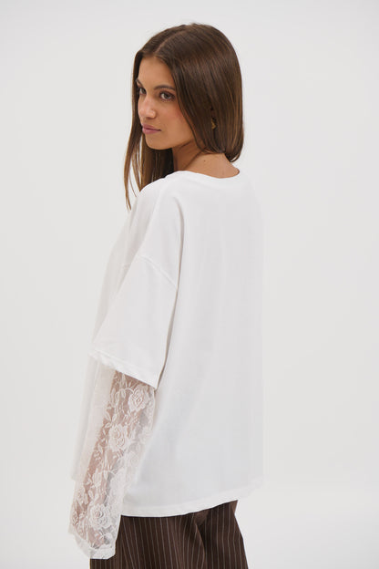 Francesca Lace Tee White