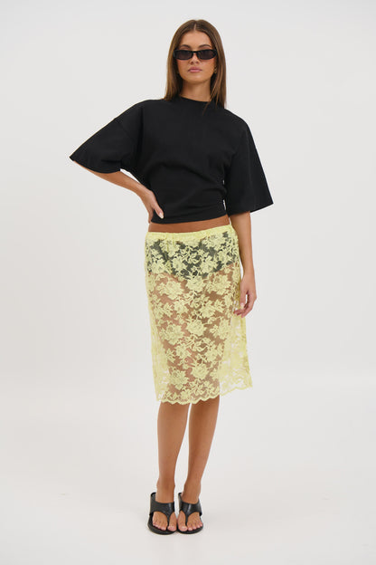 Envy Lace Skirt Lemon - FINAL SALE