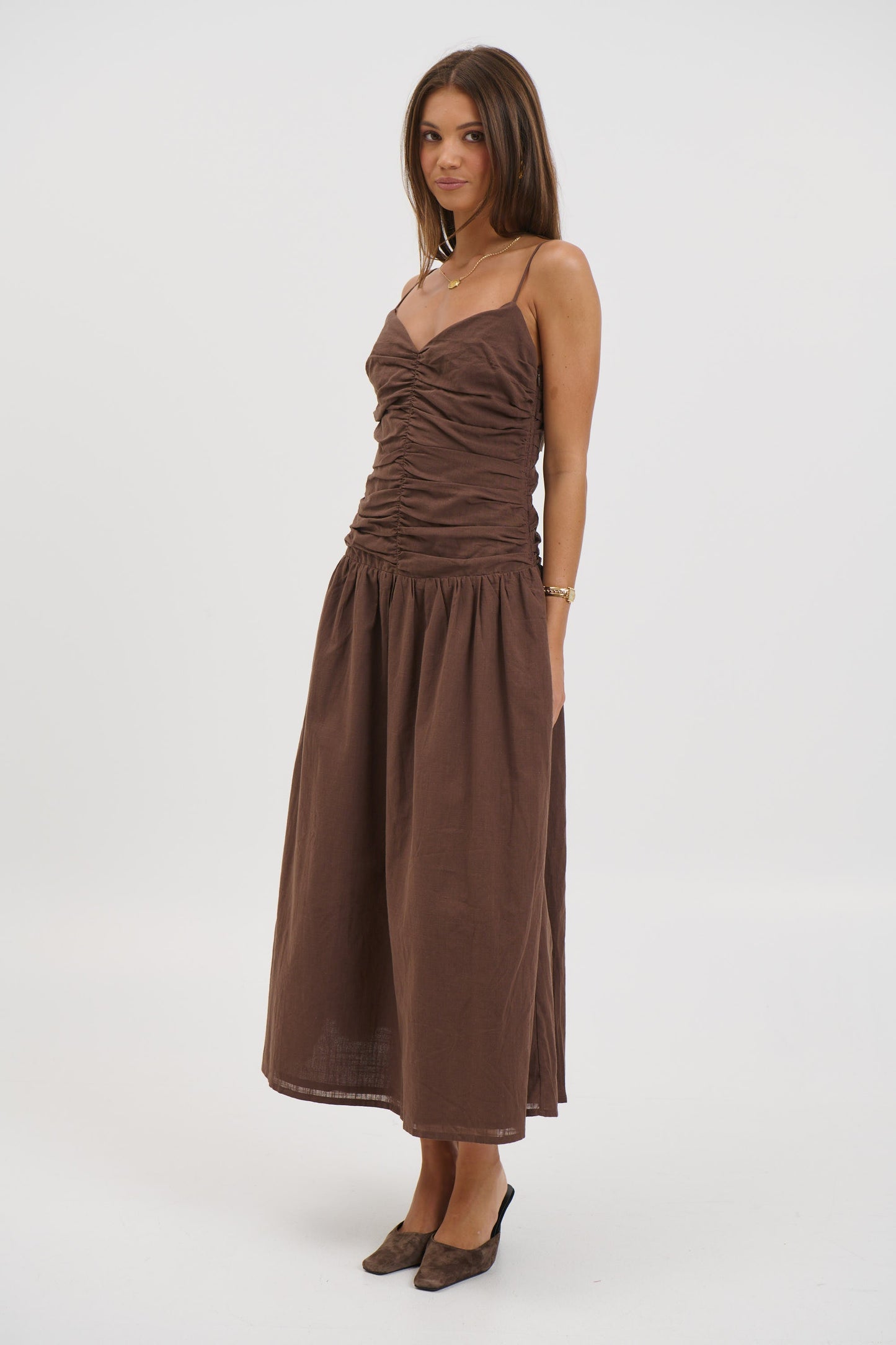 Amity Midi Dress Chocolate - FINAL SALE
