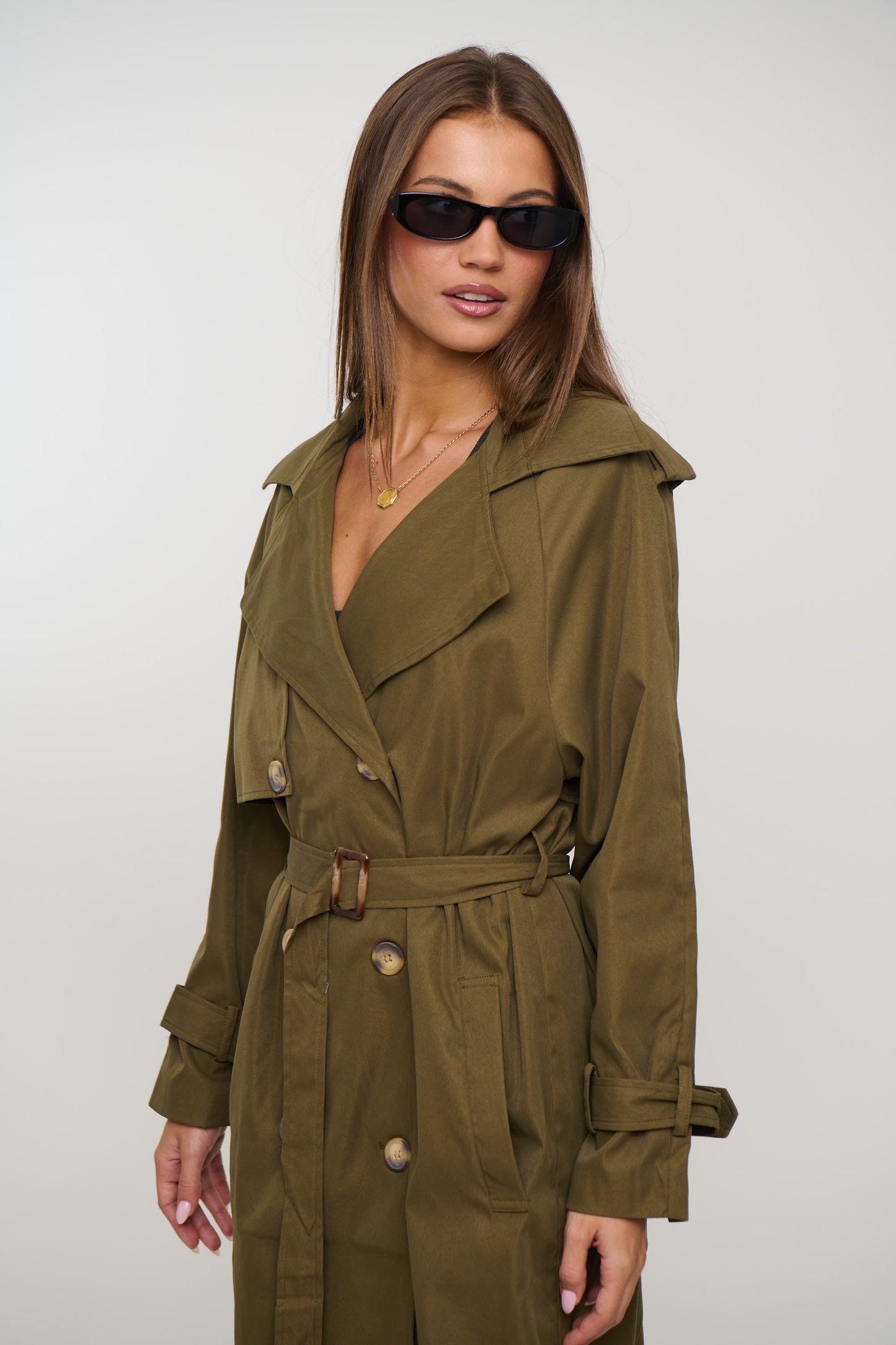 Lia Trench Olive - FINAL SALE