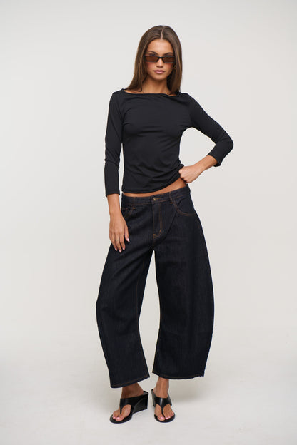 Dakota 3/4 Sleeve Top Black