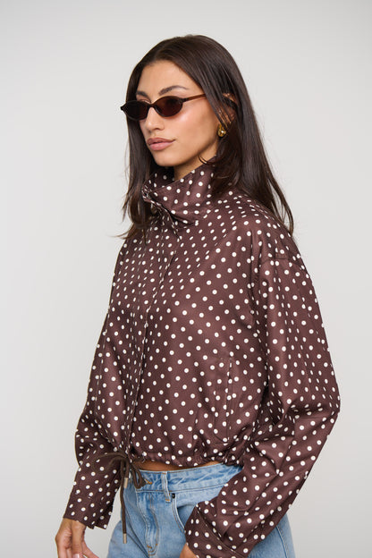 Evelyn Jacket Chocolate Polkadot