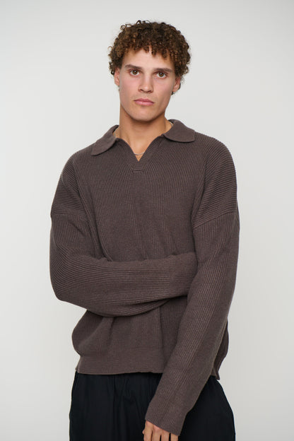 Jay Knitted Polo Mocha