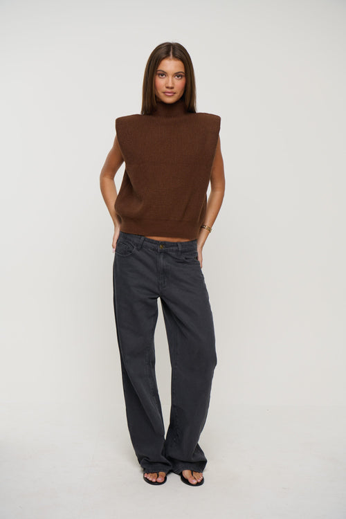 Drew Sleeveless Knit Chocolate