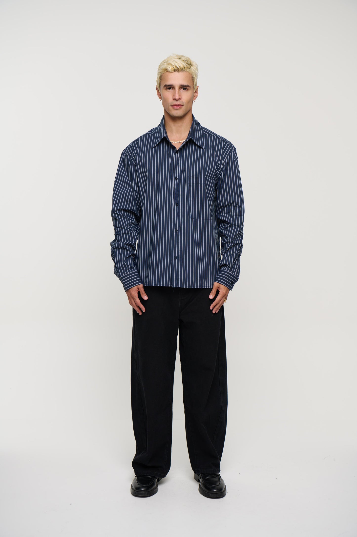 Long Sleeve Box Shirt Navy