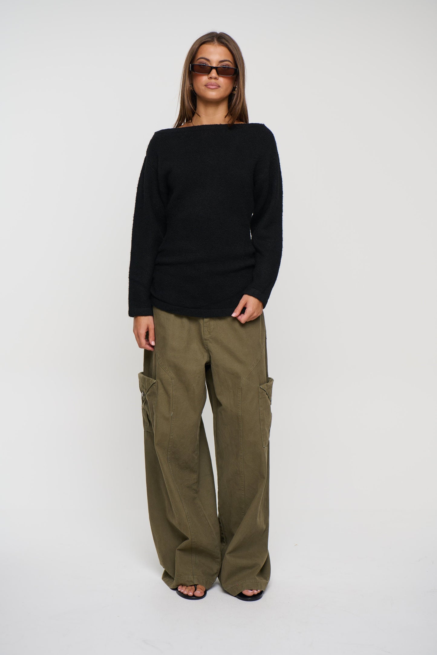 Harlow Off The Shoulder Knit Black