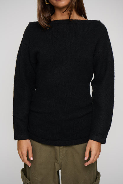Harlow Off The Shoulder Knit Black