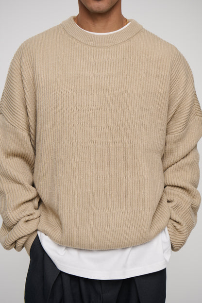 Drop Sleeve Heavy Knit Oat