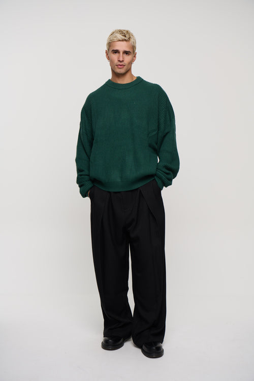 Drop Sleeve Heavy Knit Emerald