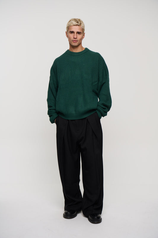 Drop Sleeve Heavy Knit Emerald