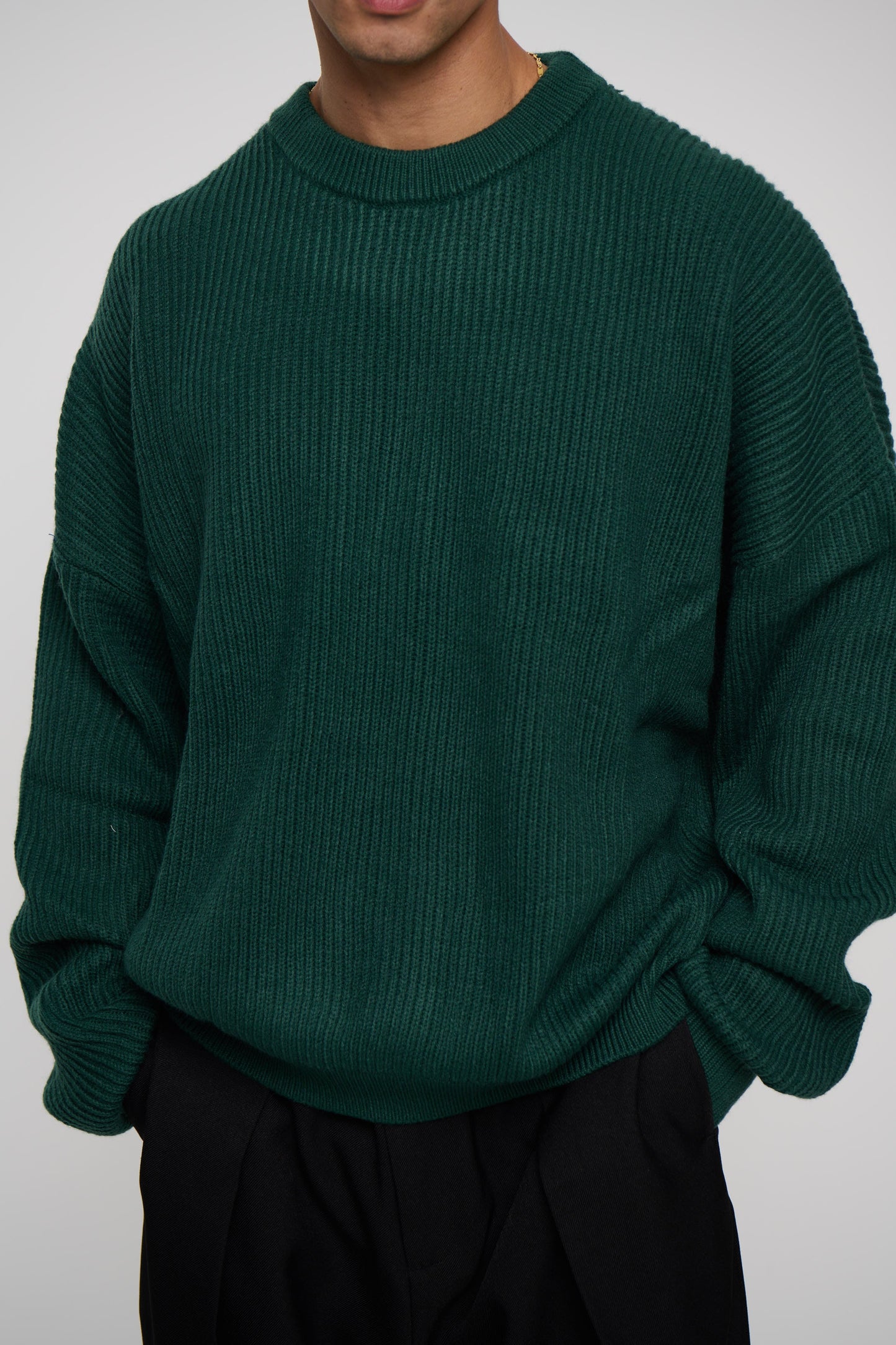 Drop Sleeve Heavy Knit Emerald
