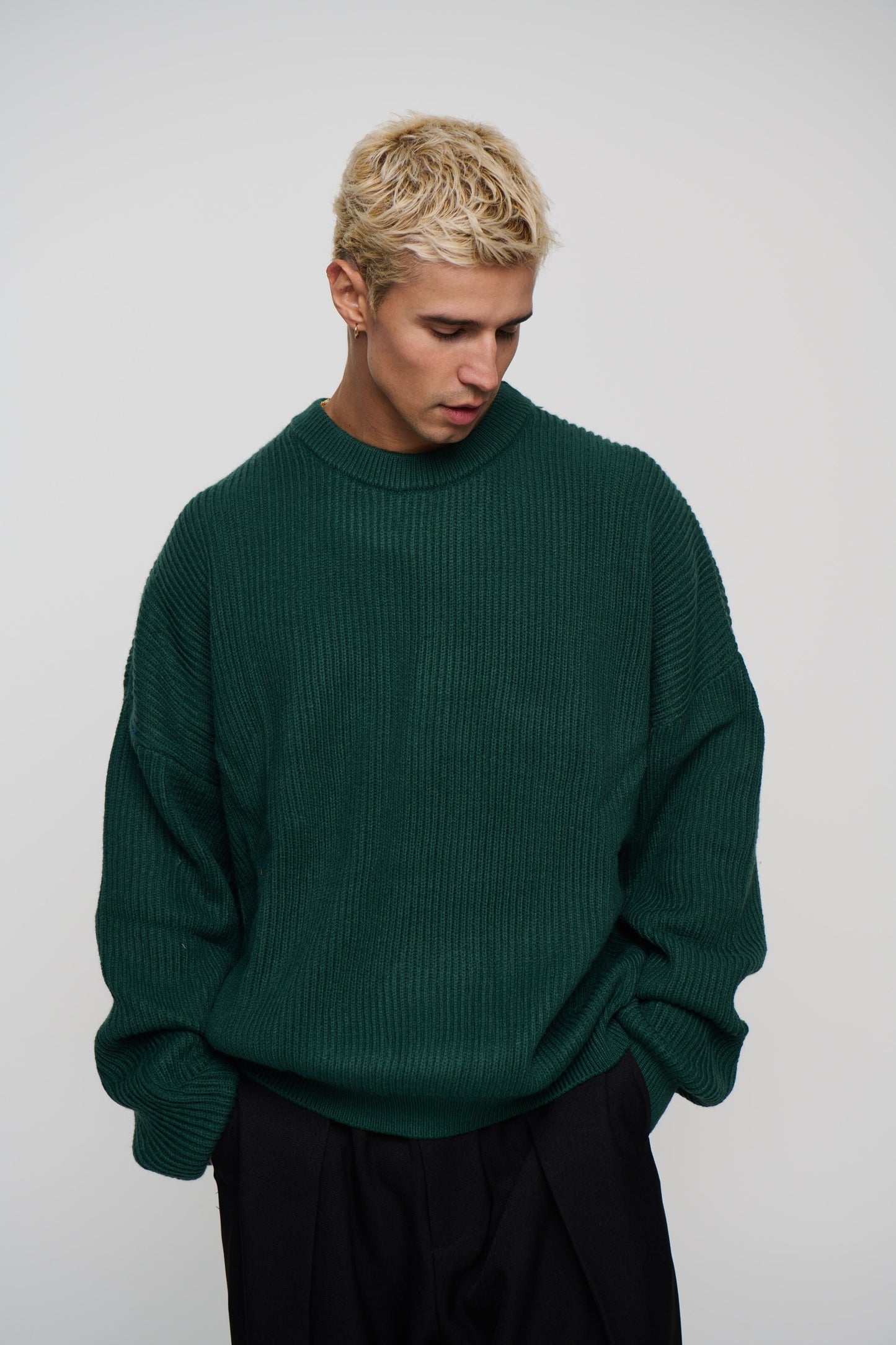 Drop Sleeve Heavy Knit Emerald