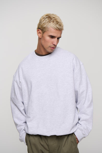 Caddy Crew Jumper White Marle