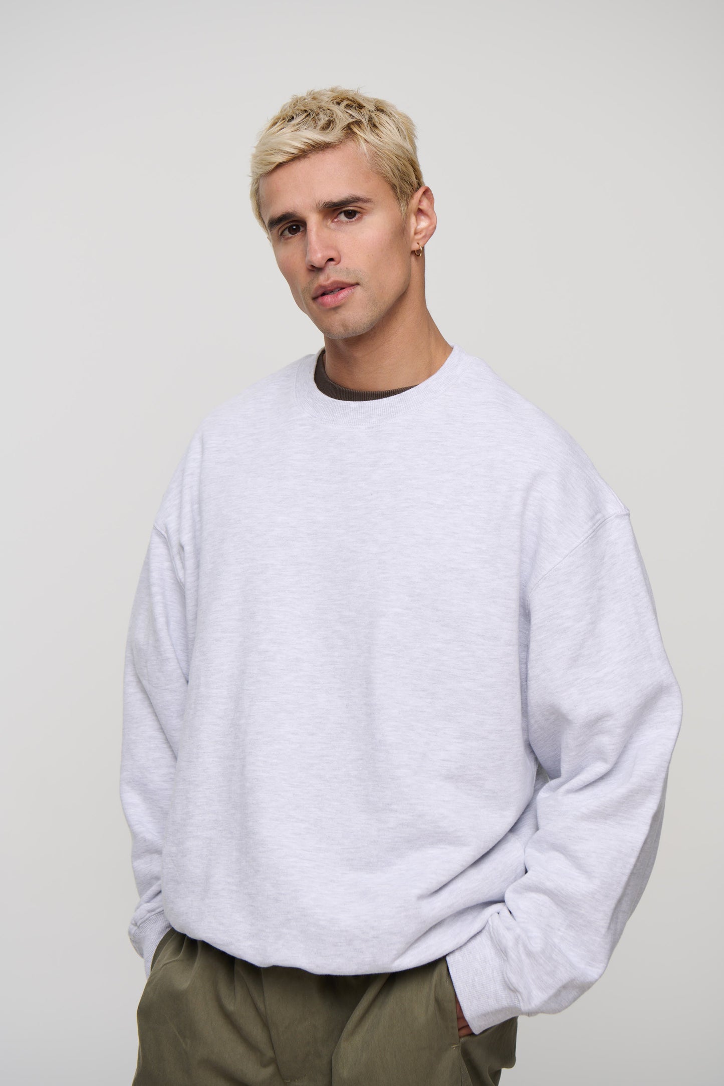 Caddy Crew Jumper White Marle