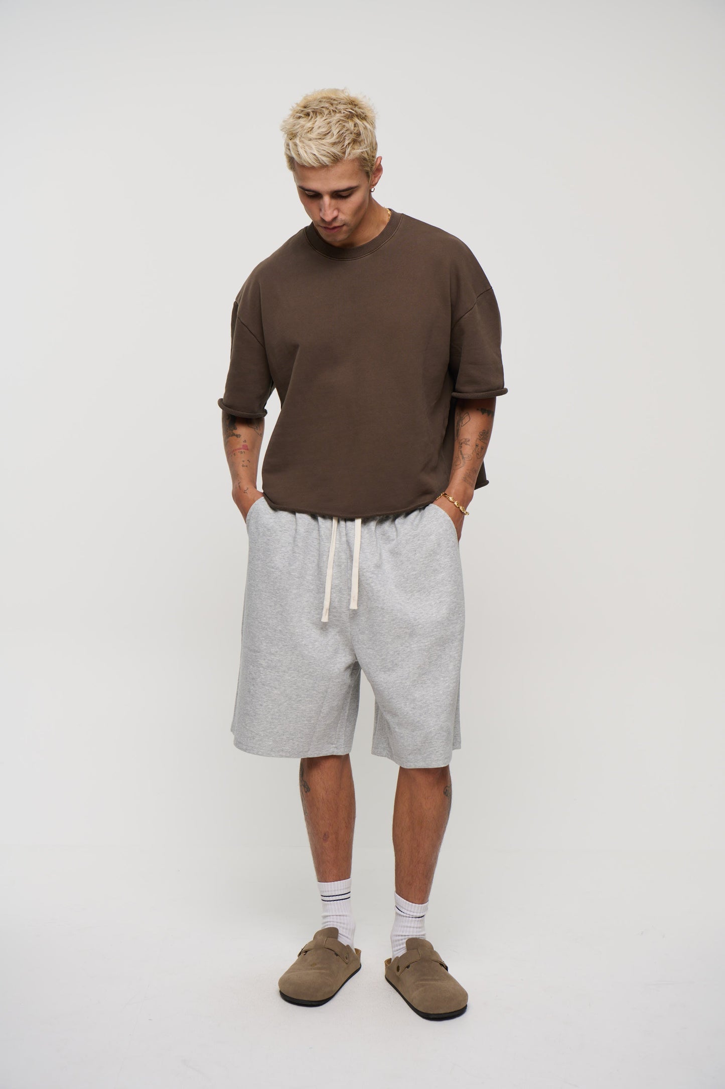 Drop Cotton Short Grey