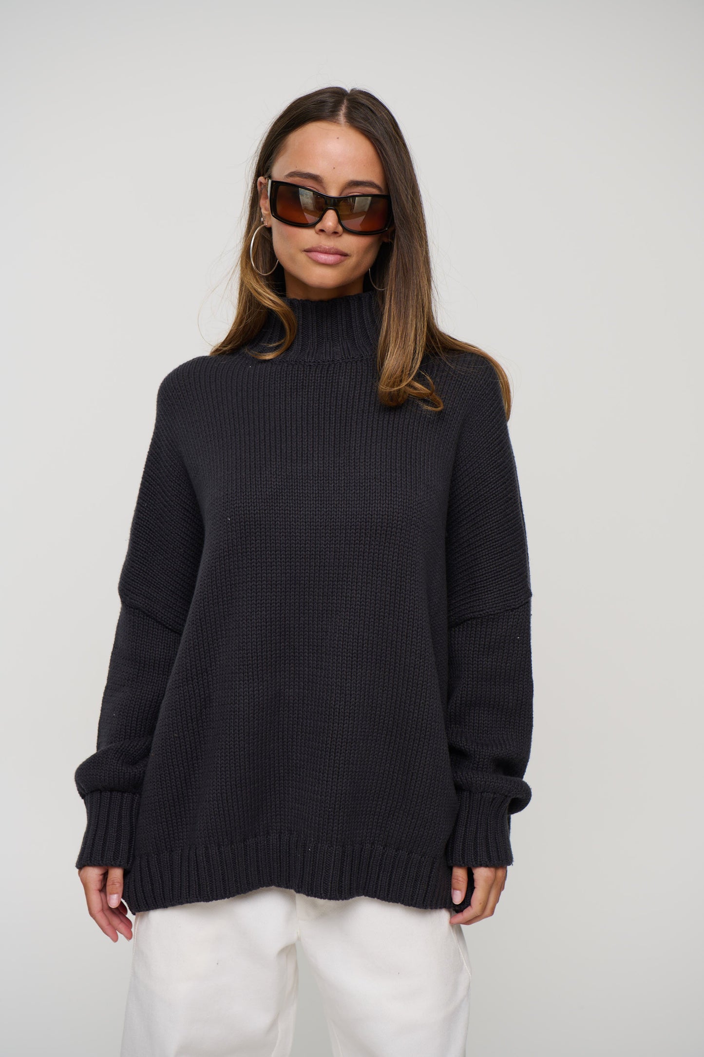 Layla Funnel Neck Knit Navy