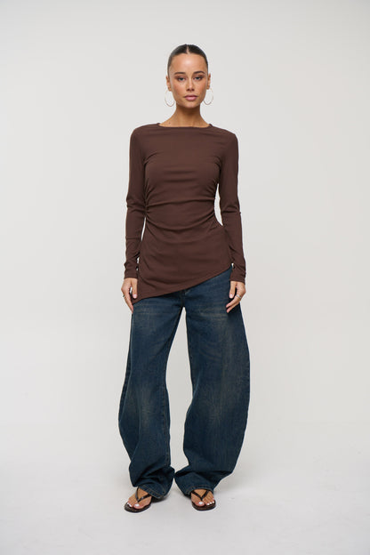 Lorina Long Sleeve Chocolate